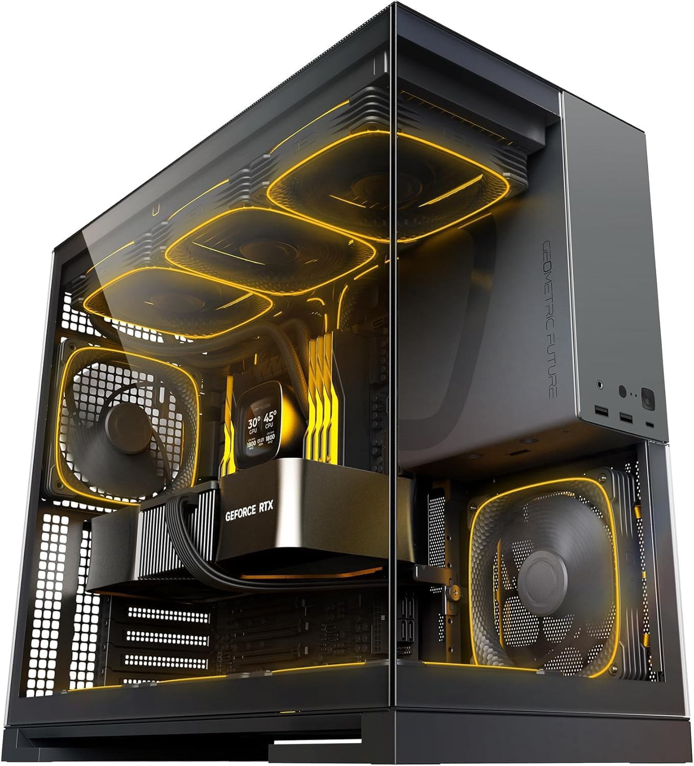 M5 Tempered Glass Mid Tower Case with 5 ARGB Fans and More