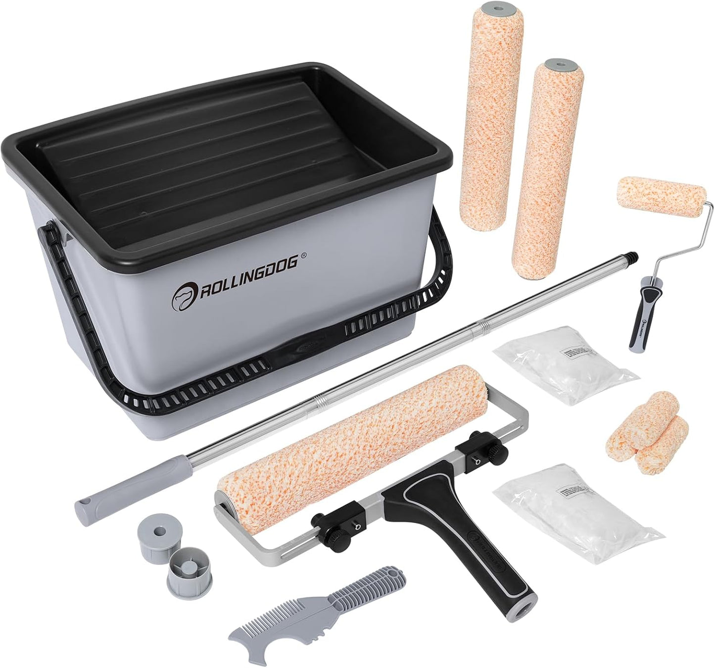 ROLLINGDOG 12 Inch Paint Roller Kit for Effortless Painting