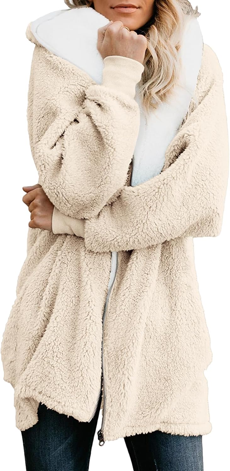 ReachMe Womens Fleece Zip Up Jacket for Cozy Winter Wear
