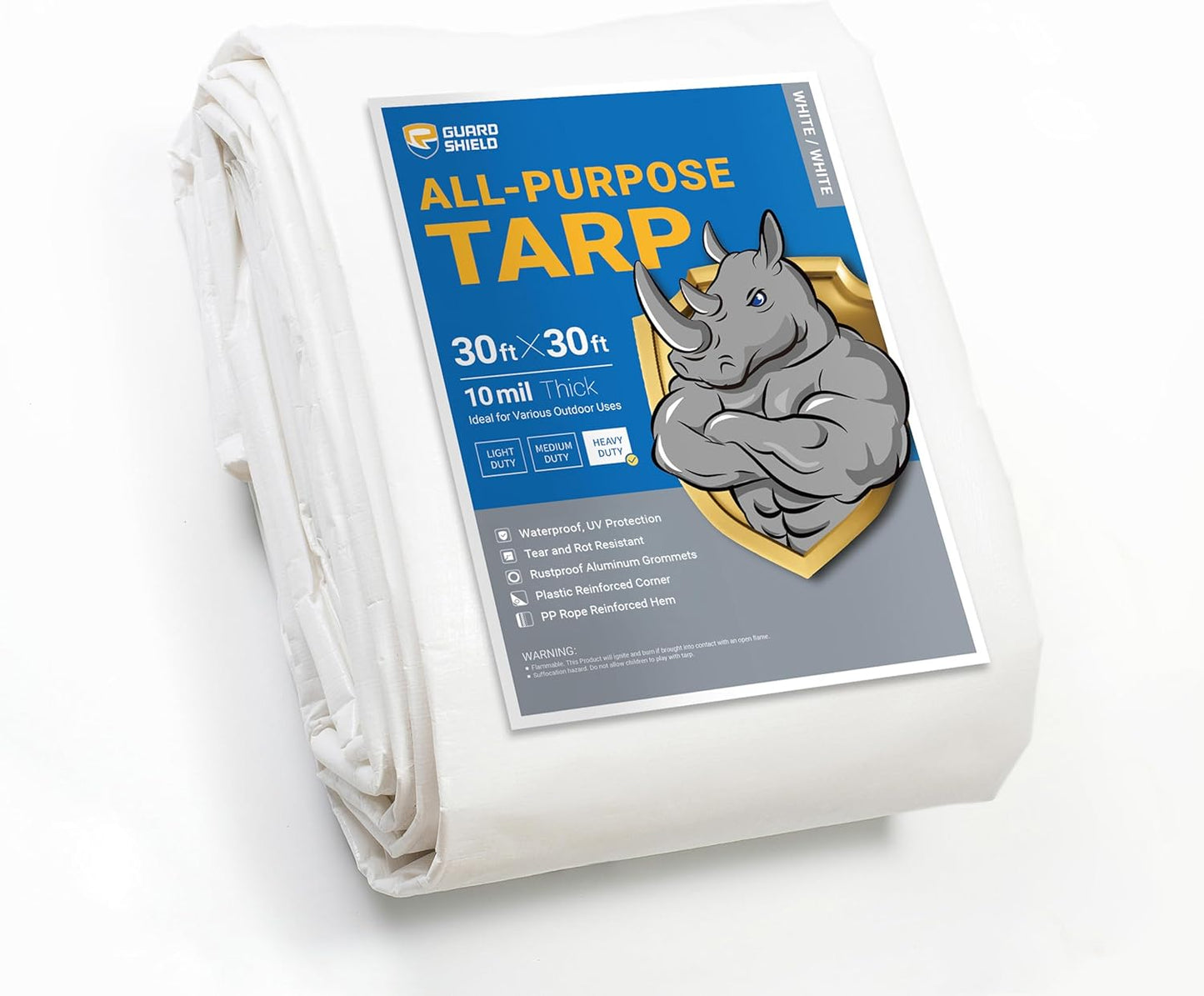 GUARD SHIELD Heavy Duty Tarp 30x30 Feet Waterproof Cover