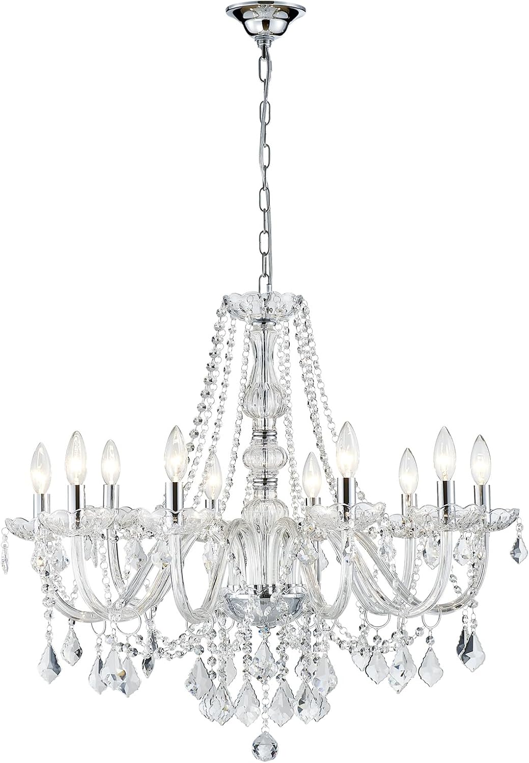 Large Crystal Chandelier for Modern Dining Room and Living Space