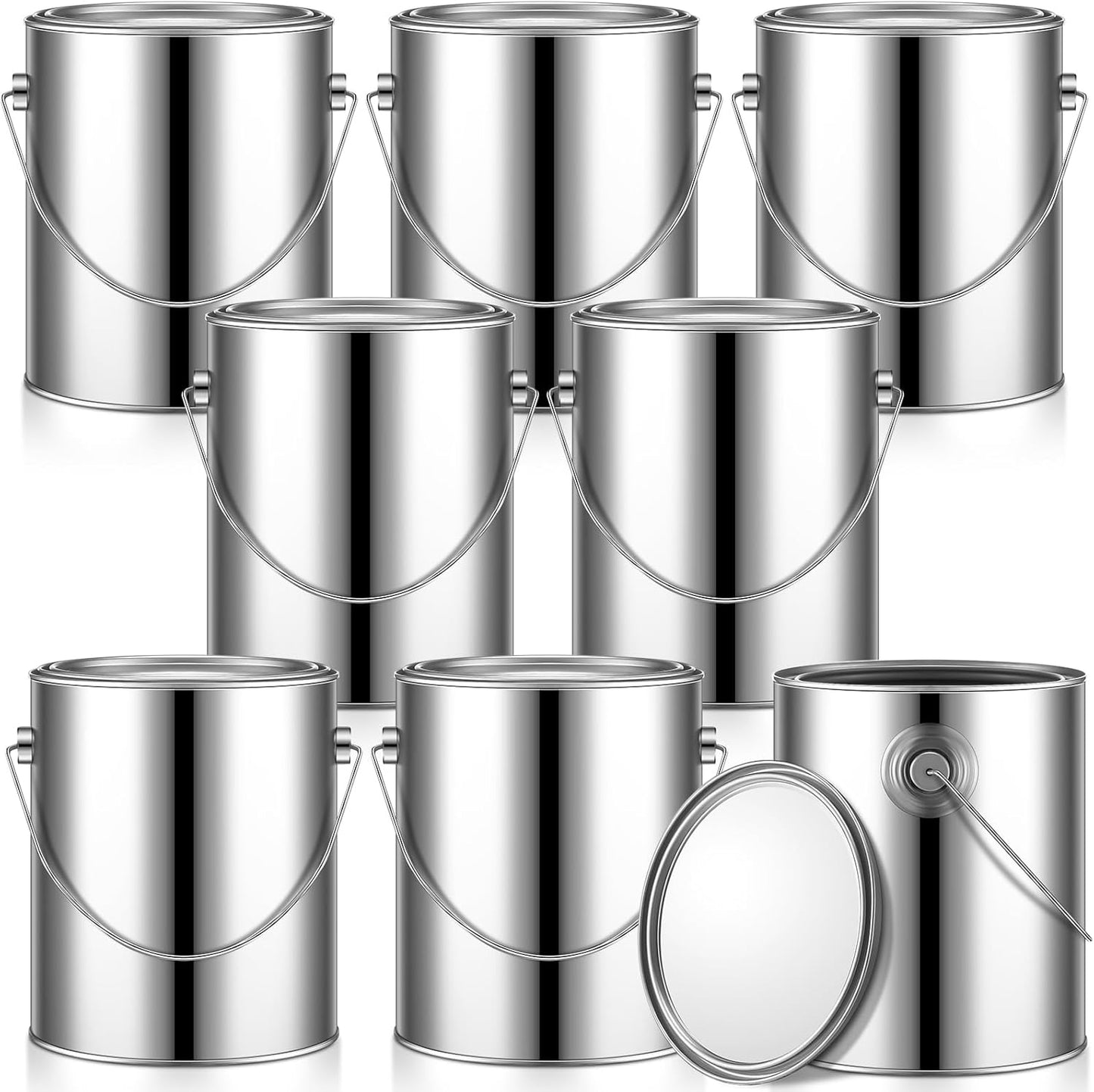 Uiifan 8 Pcs 1 Gallon Empty Paint Cans for Craft and Storage