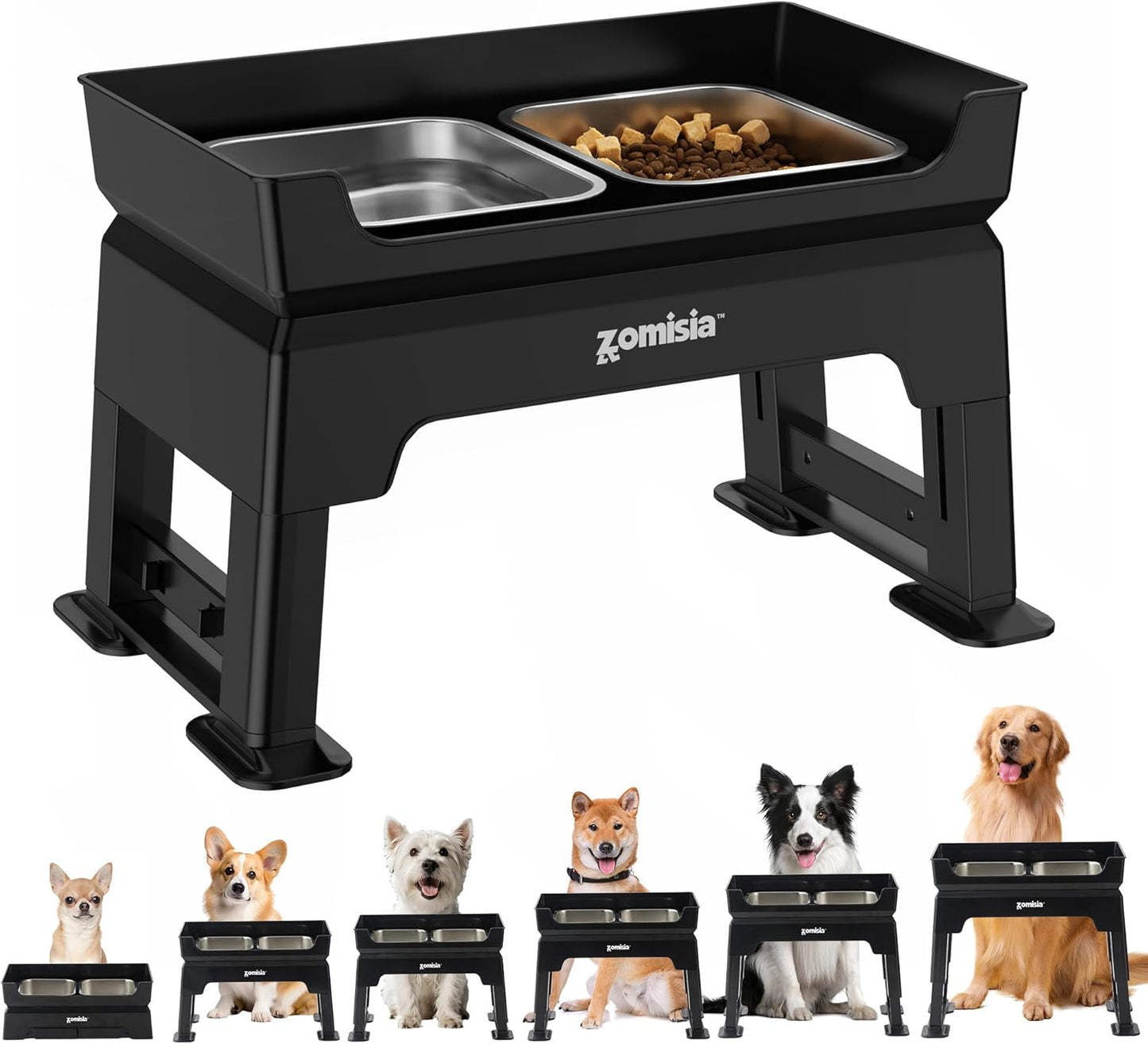 3-in-1 Elevated Dog Bowls for Mess Free Feeding Station