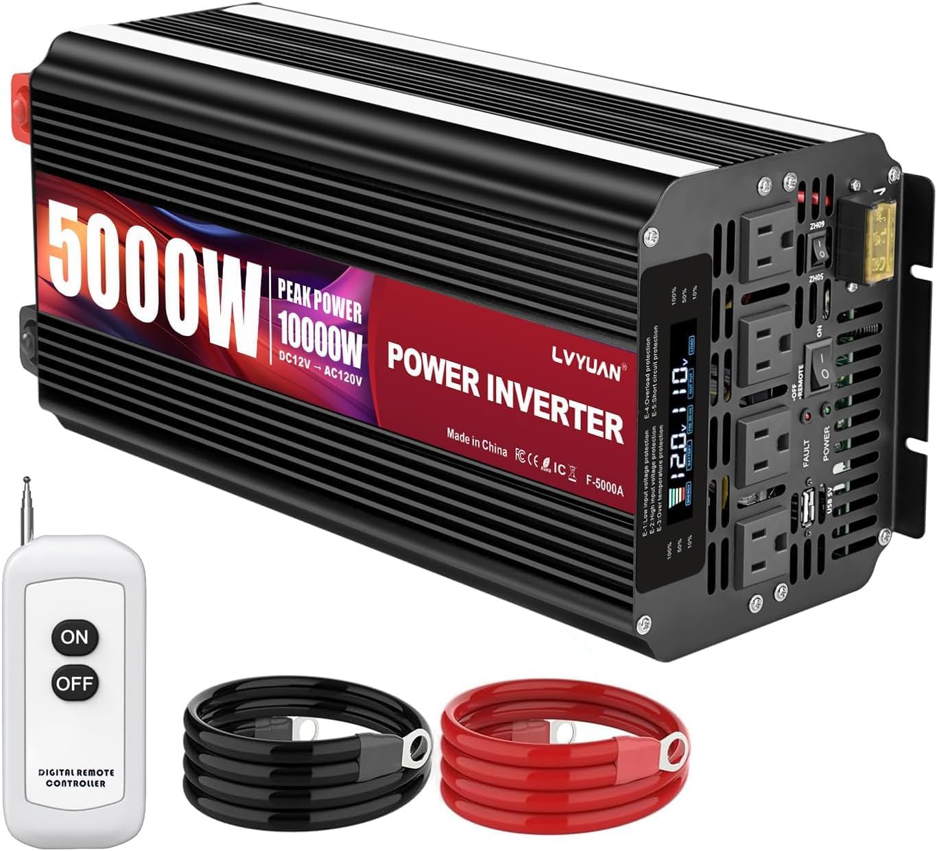5000 Watt Power Inverter for Vehicle, RV, and Off Grid Use
