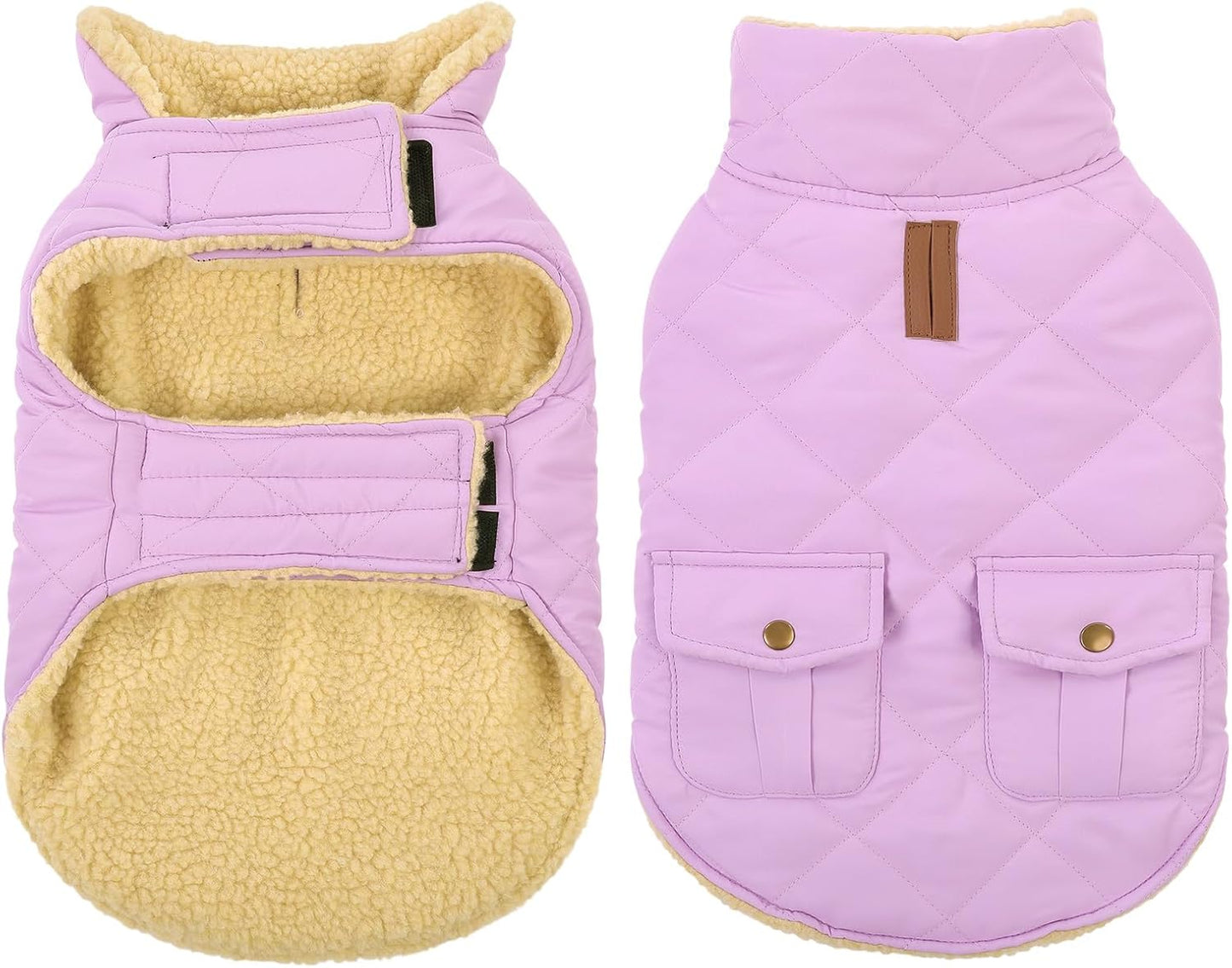 Queenmore Warm Dog Coat for Cold Weather with Plush Lining