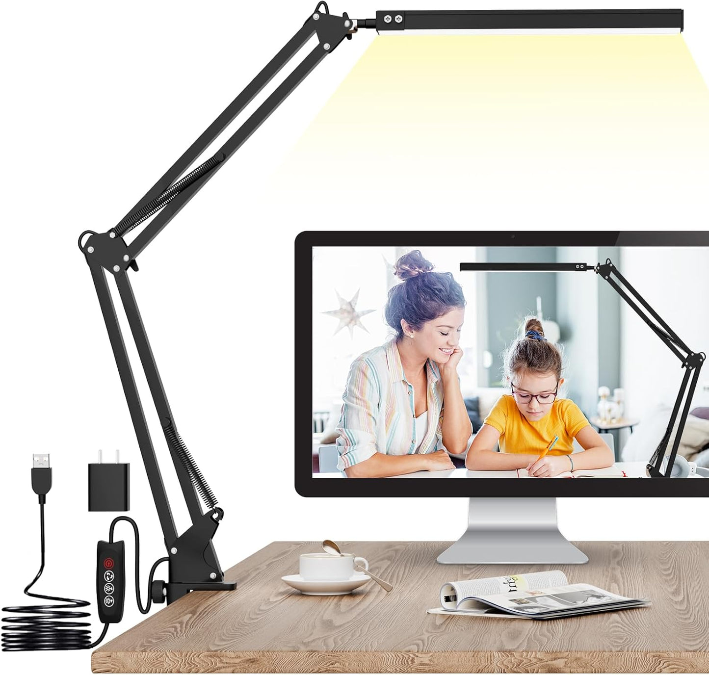ZTree LED Desk Lamp: Adjustable, 3 Color Modes, Memory Function