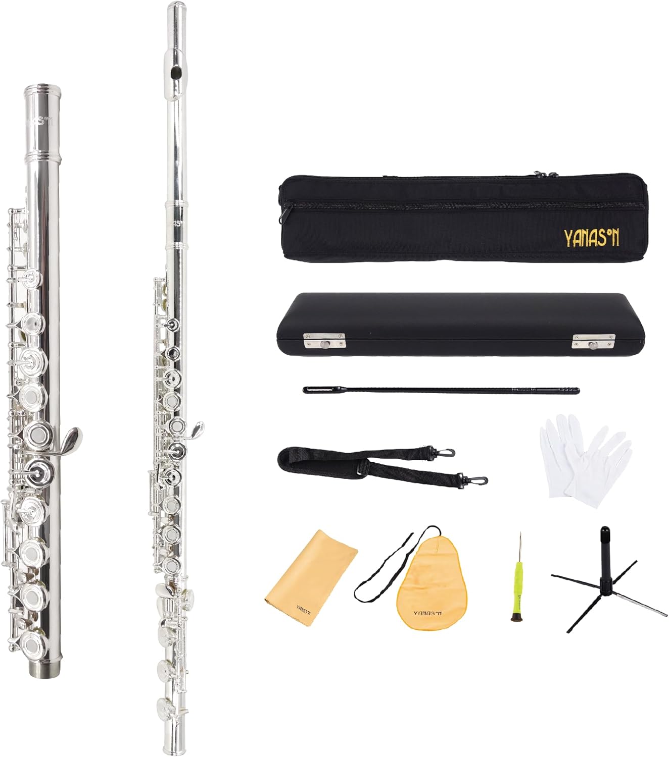 YANASON C Flute Open Hole 17 French Keys for Beginners and Pros