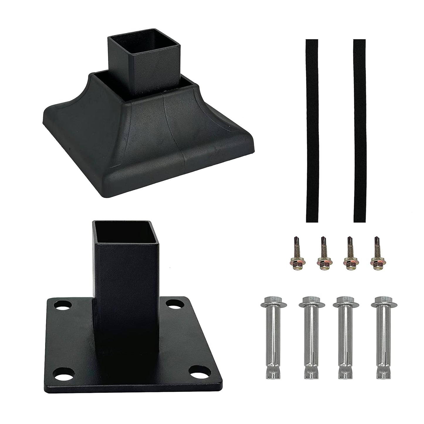 Heavy Duty Steel Fence Base Flange Kit for 2 Inch Square Posts
