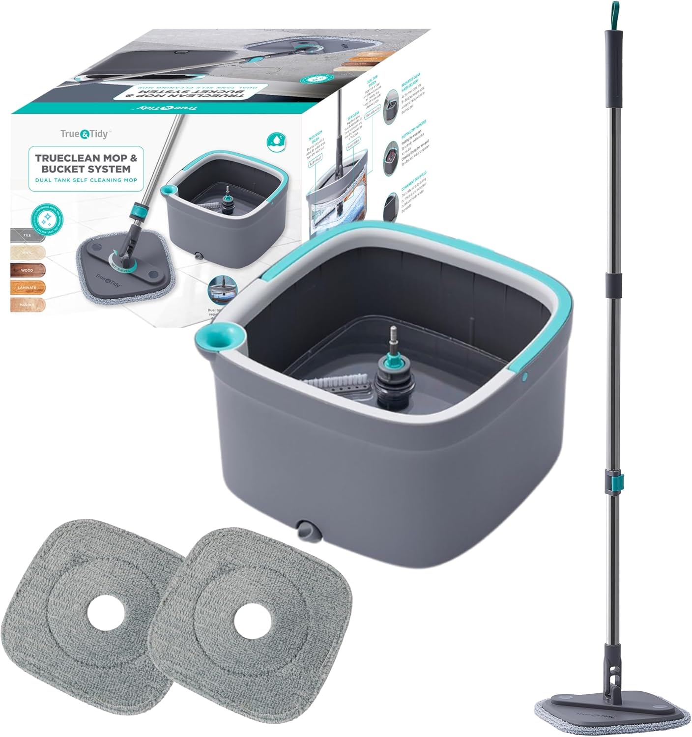 True Clean Mop and Bucket System for Effortless Floor Care