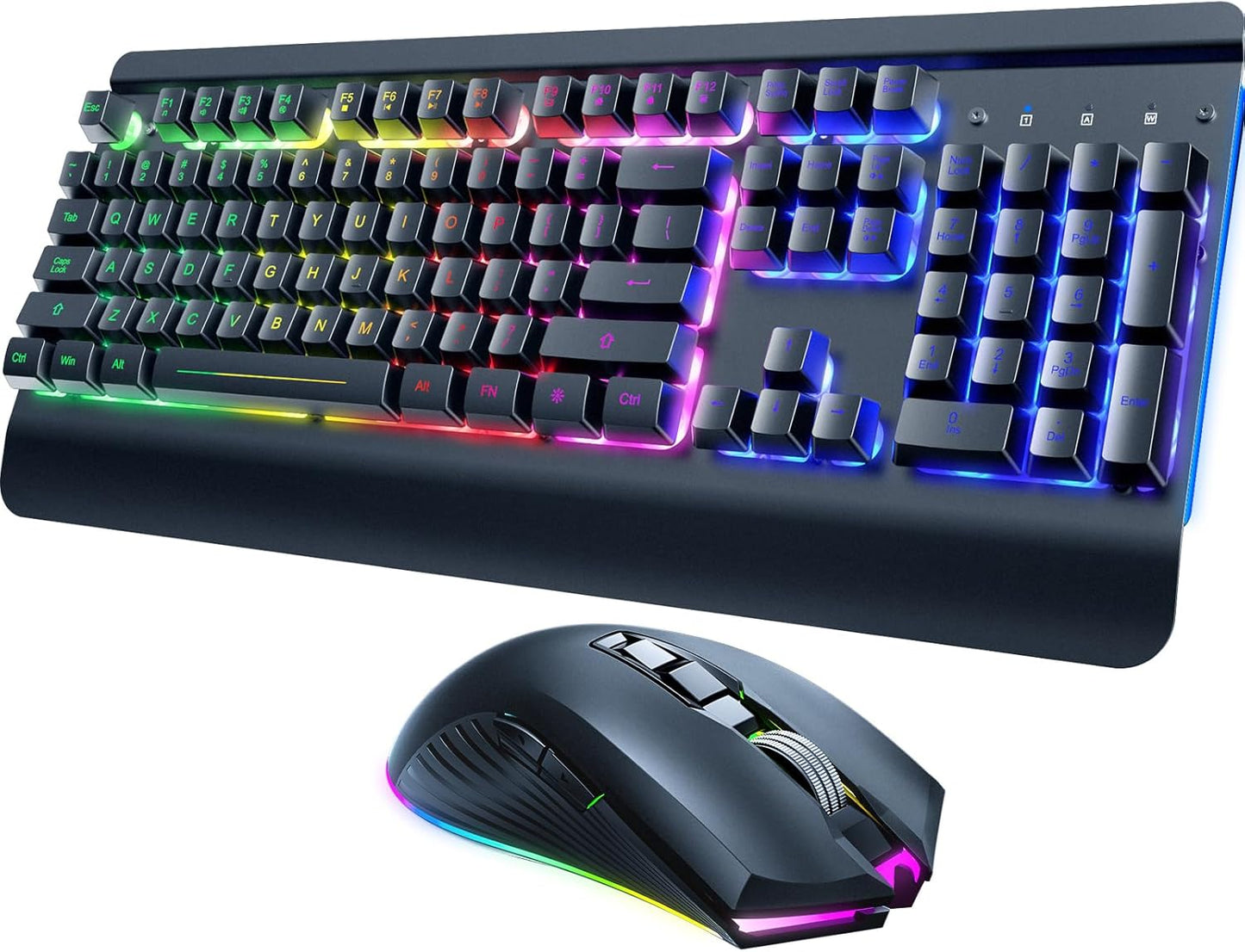 RisoPhy Wireless Gaming Keyboard: Metal Panel, Backlit, Rechargeable