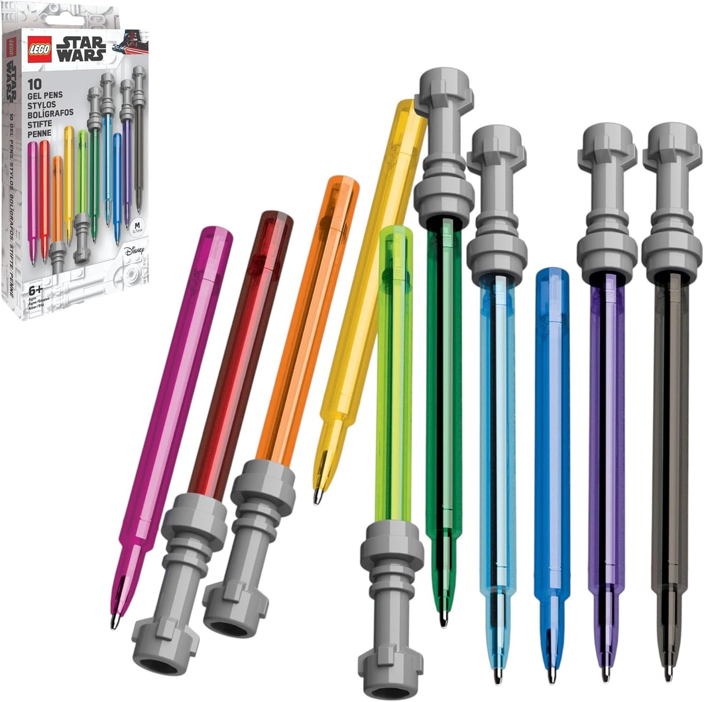 LEGO Star Wars Lightsaber Gel Pen Set - 10 Colorful Pens