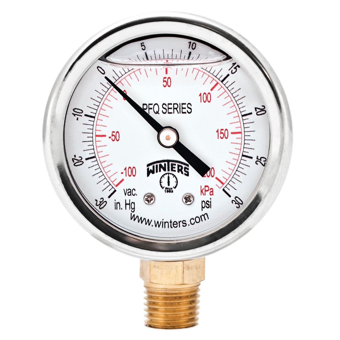 Industrial Pressure Gauge with Brass Internals and Dual Scale