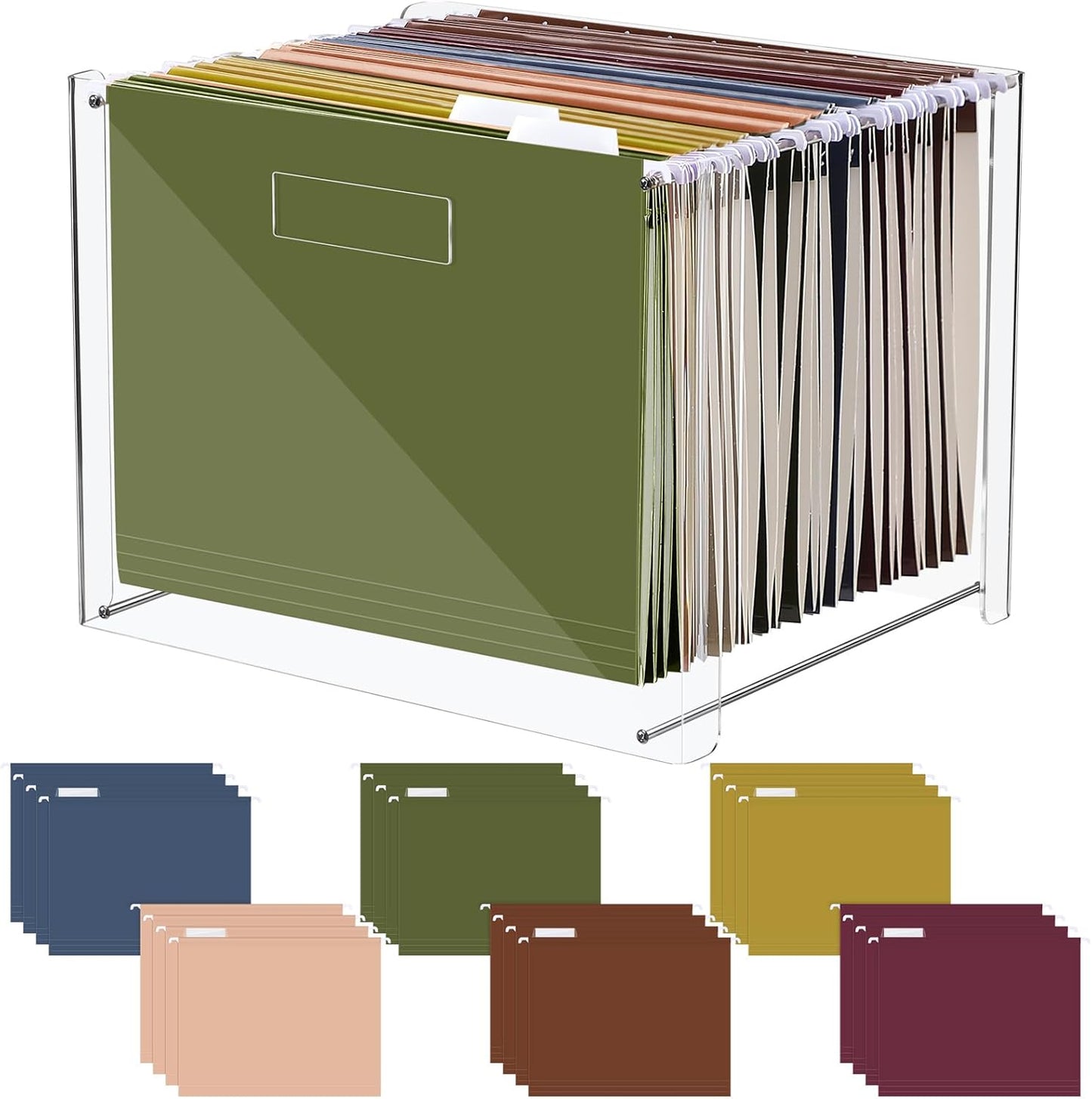 24 Hanging File Folder Organizer for Clear Desktop Storage