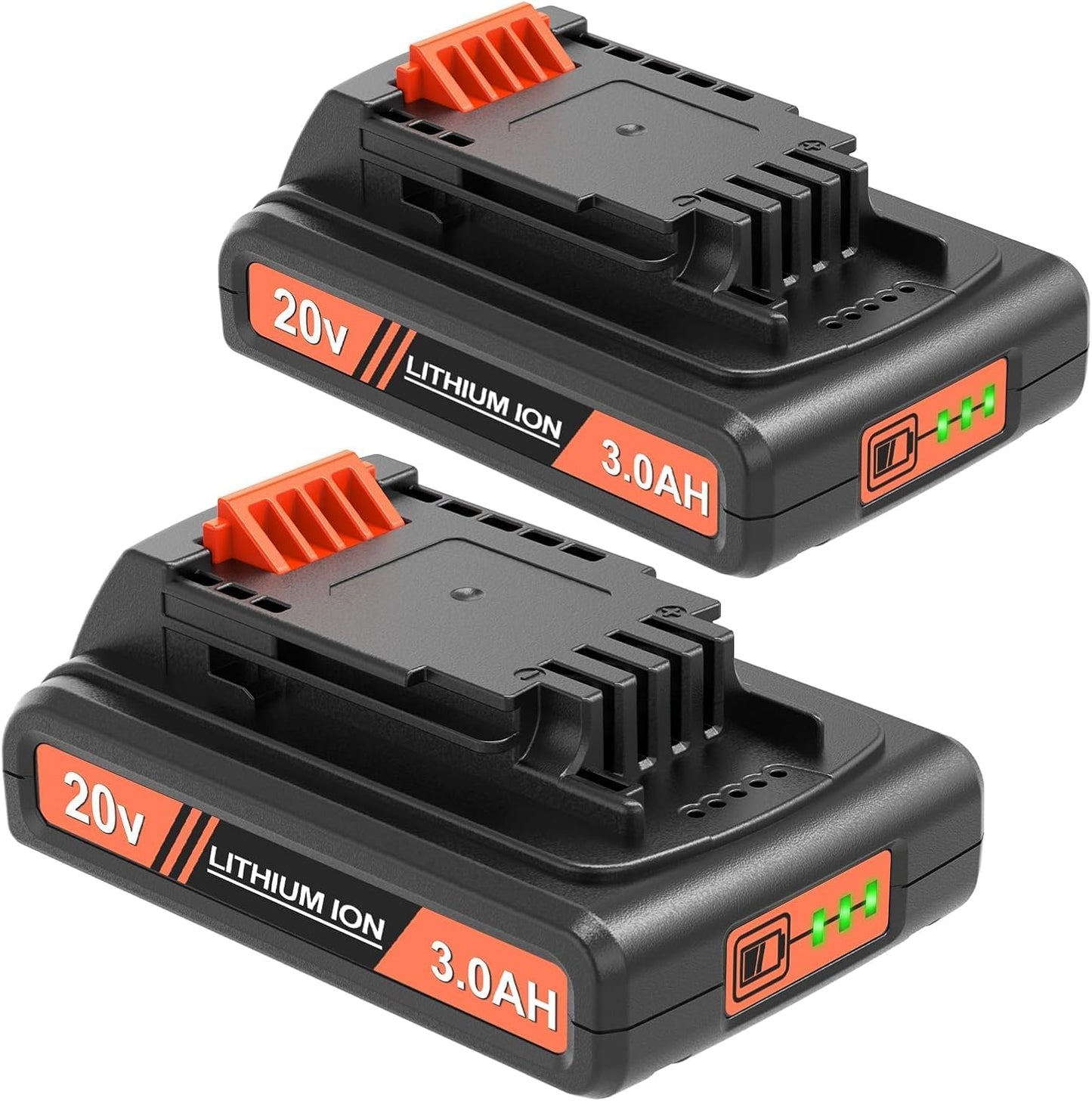 2 Packs 3.0Ah 20v Battery Replacement for Black and Decker Tools