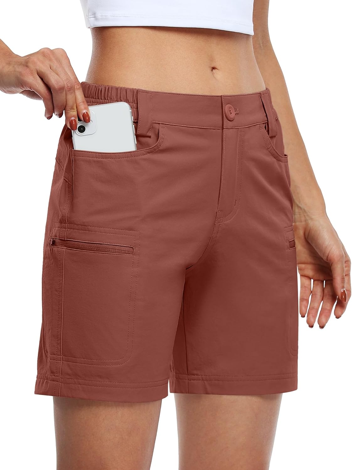 Willit Women's Hiking Golf Shorts with Cargo Pockets for Summer