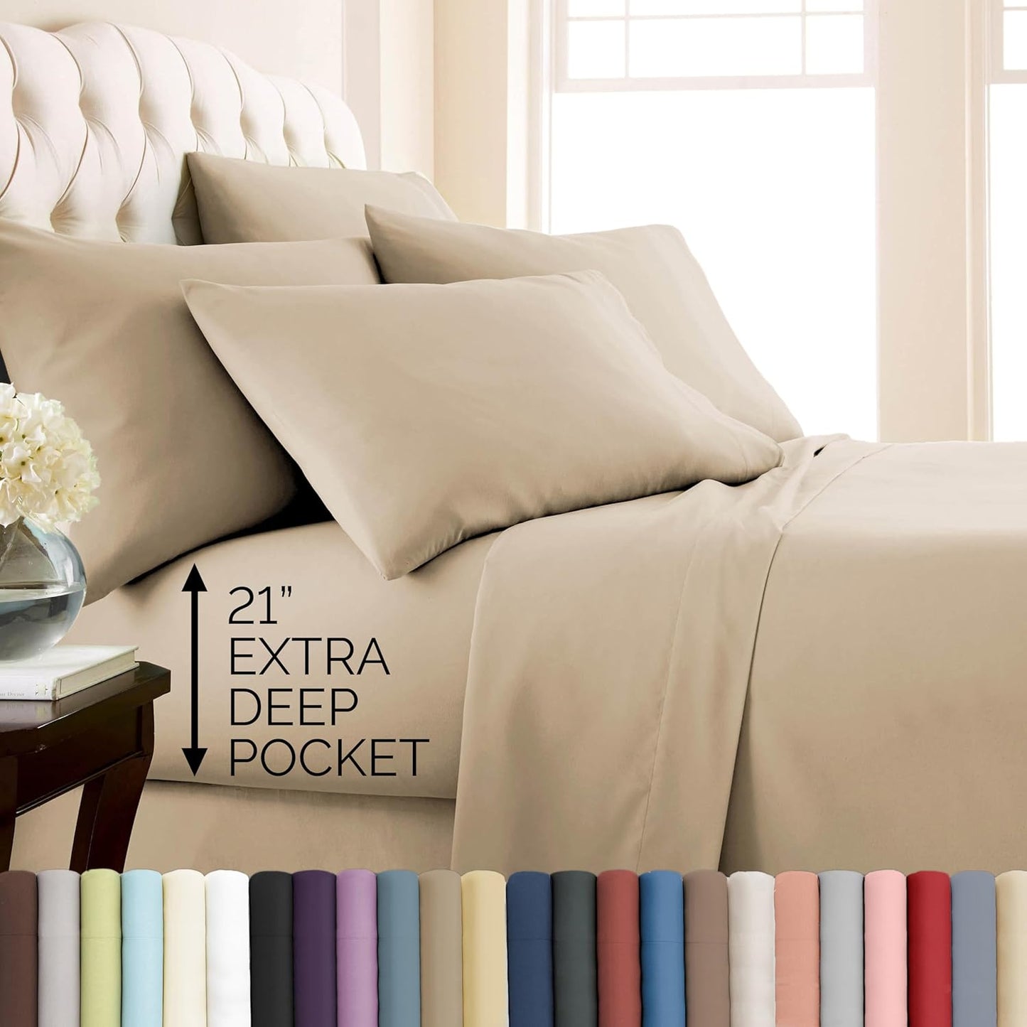 Ultra-Soft 6-Piece King Sheet Set with Deep Pockets for Comfort