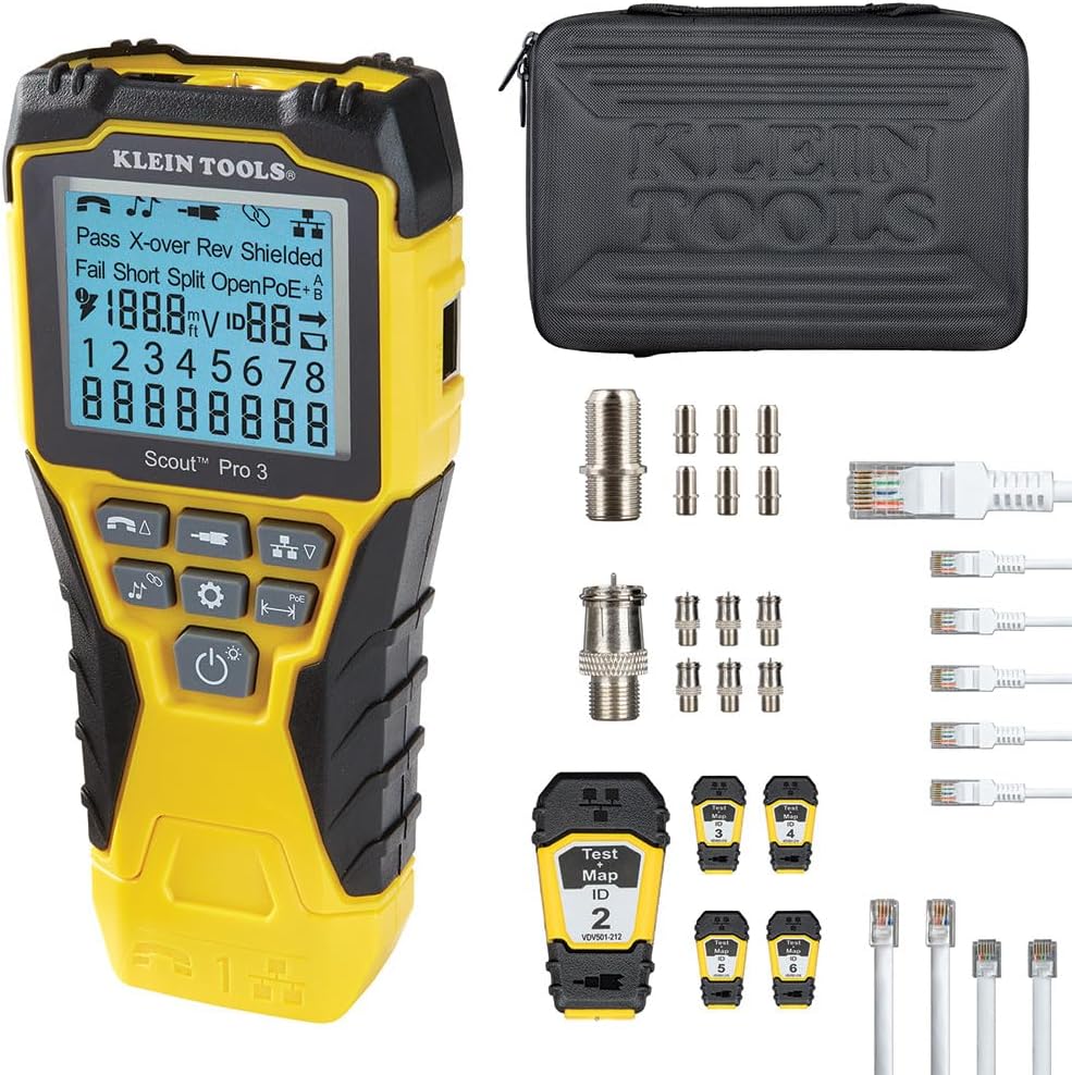 Klein Tools Coaxial Cable Tester Scout Pro 3 for Voice Data Video