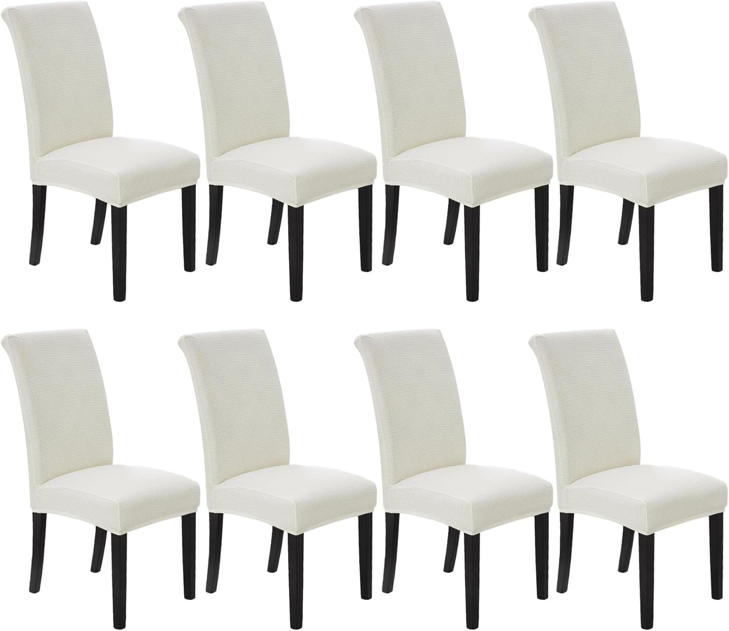 Howhic Stretch Chair Covers for Dining Room Set of 8, Ivory