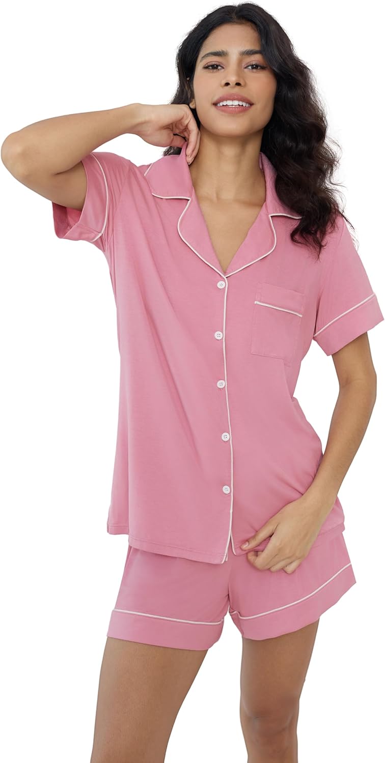 Bamboo Viscose Super Soft Pajama Shorts Set for Women S-XXL