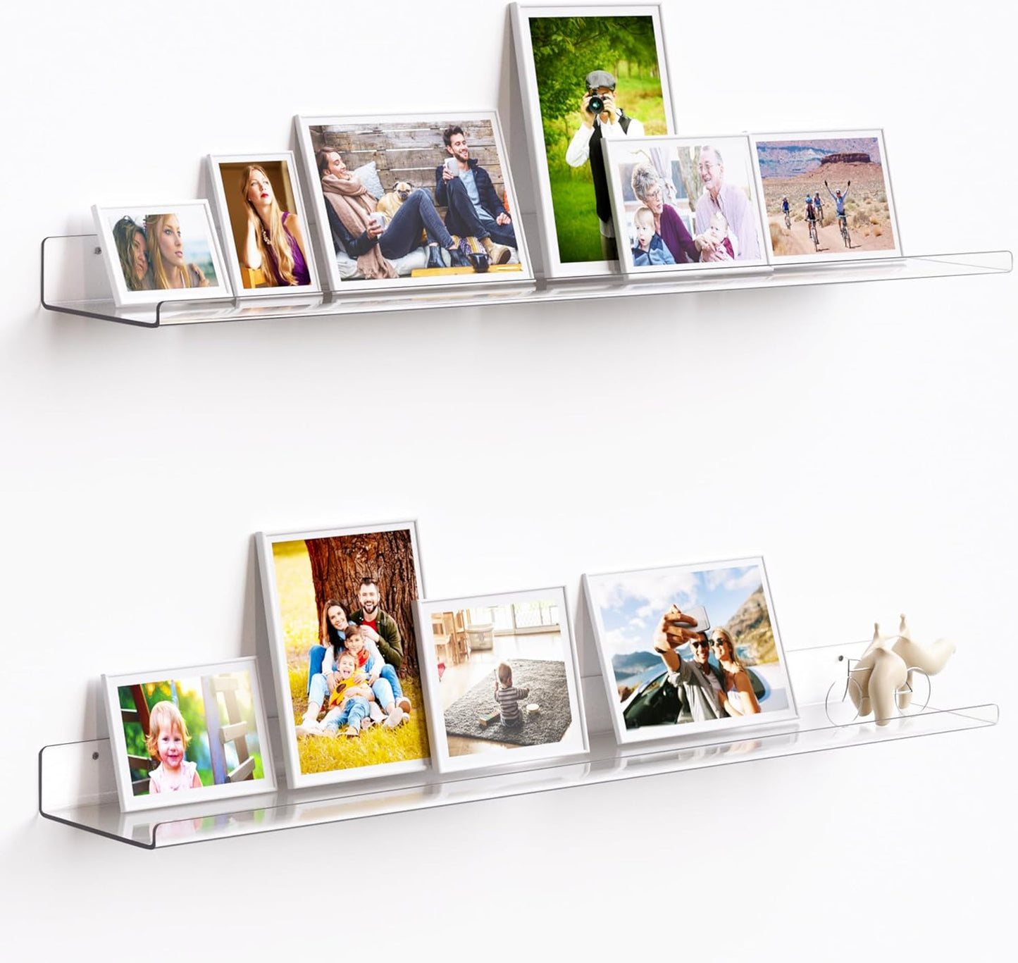 Upsimples 2 Pack Acrylic Floating Shelves for Wall Storage