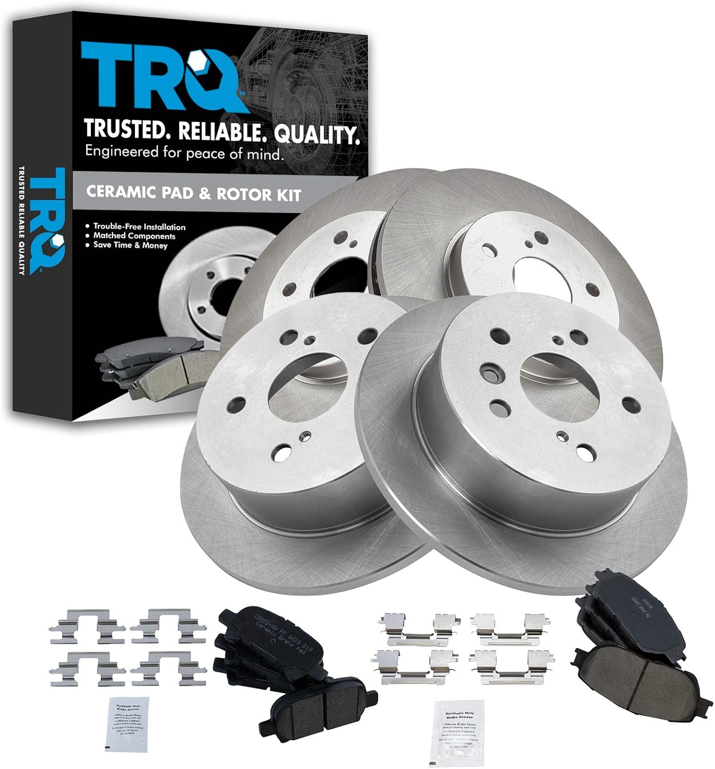 TRQ Brake Pad & Rotor Kit for 2005-2007 Toyota Avalon & More