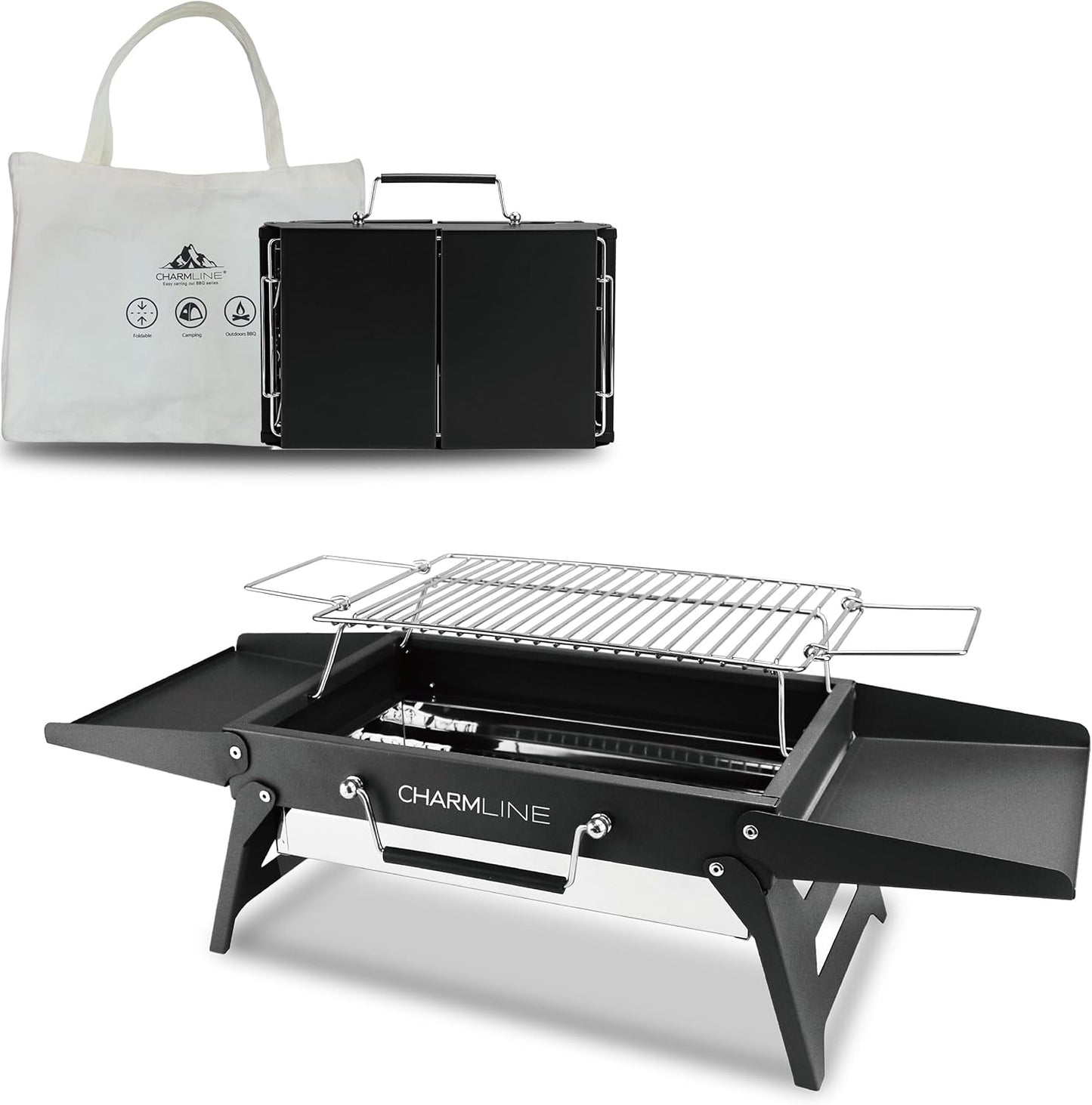 Charmline Foldable Portable Grill for Outdoor BBQ and Camping