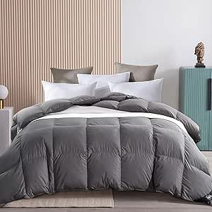 Topllen Grey Down Comforter Queen/Full Size for All Seasons