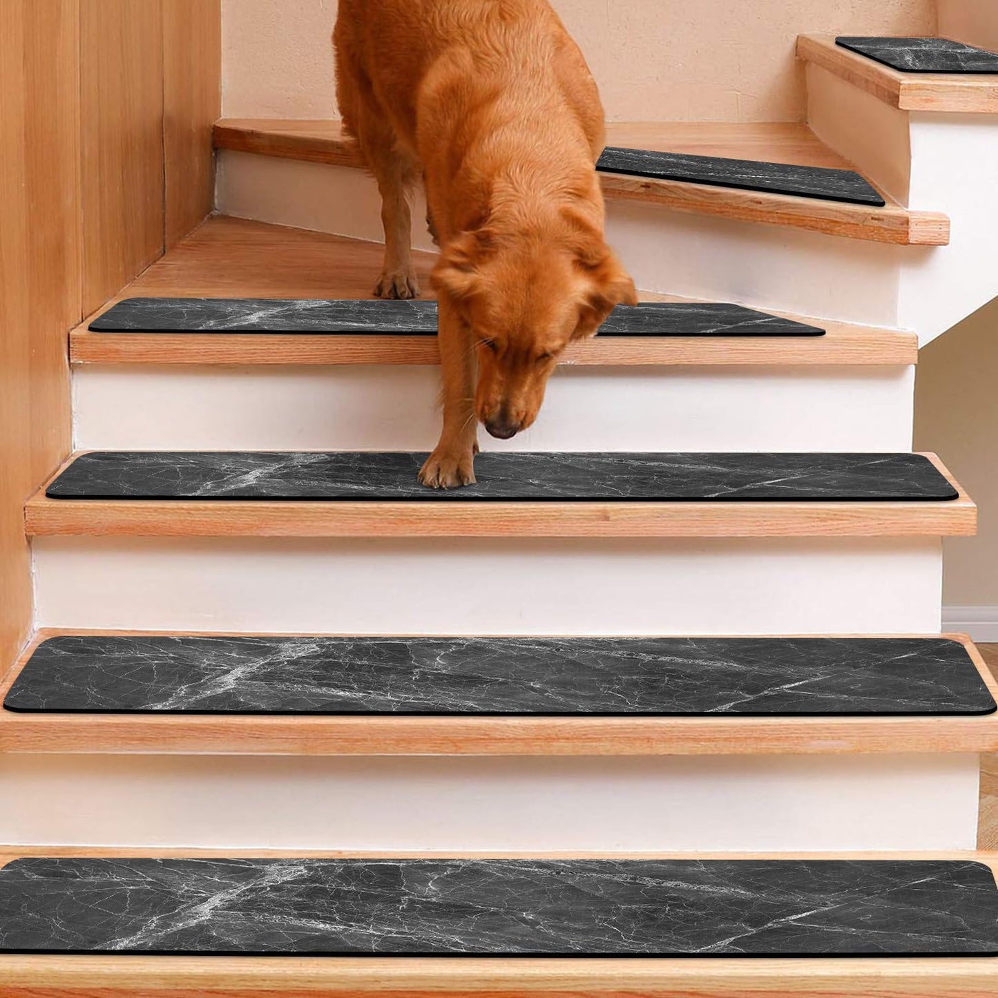 Non Slip Rubber Carpet Stair Treads for Wooden Steps Indoor