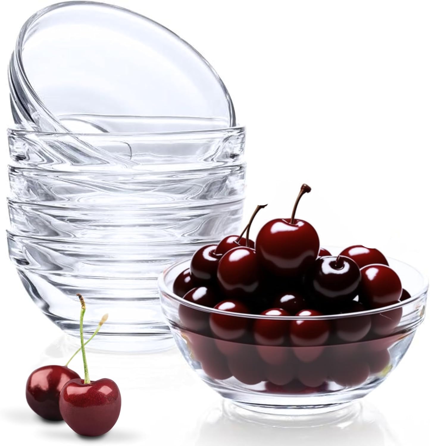 Stackable 4oz Glass Ramekins Set - Microwave & Dishwasher Safe - Set of 6