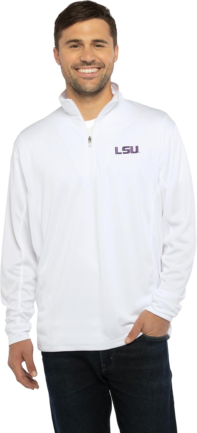 Men's Collegiate Micro Mesh Performance Black 1/4 Zip Pullover