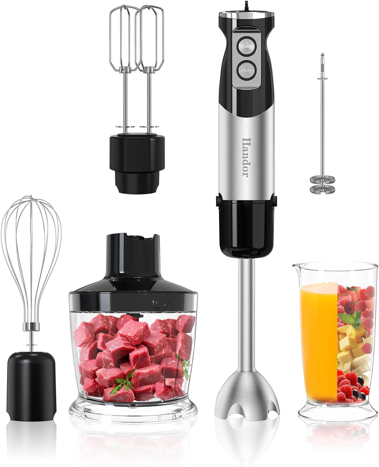 Handor 6-in-1 1000W Immersion Blender - Blend, Chop, Whip!
