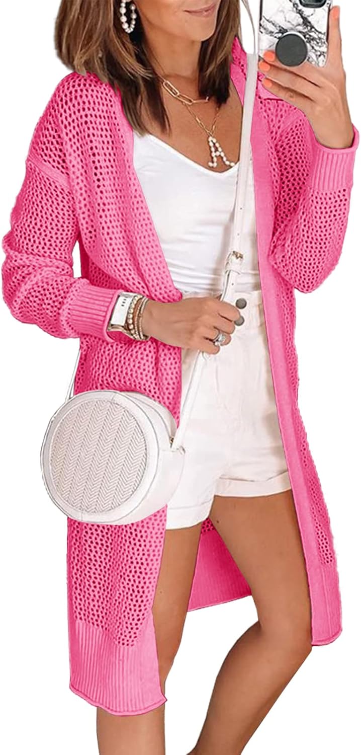 Misassy Womens Open Front Knit Sheer Cardigans for Summer Style