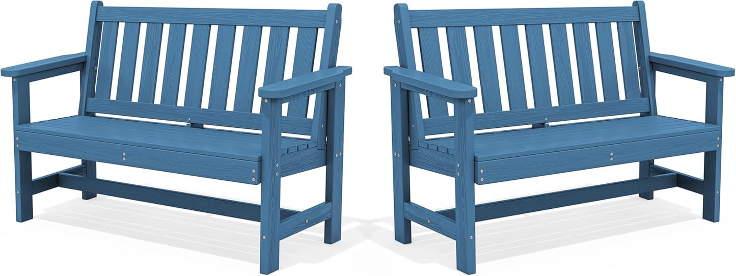 SERWALL HDPE Outdoor Benches for Garden, Patio, and Park Use