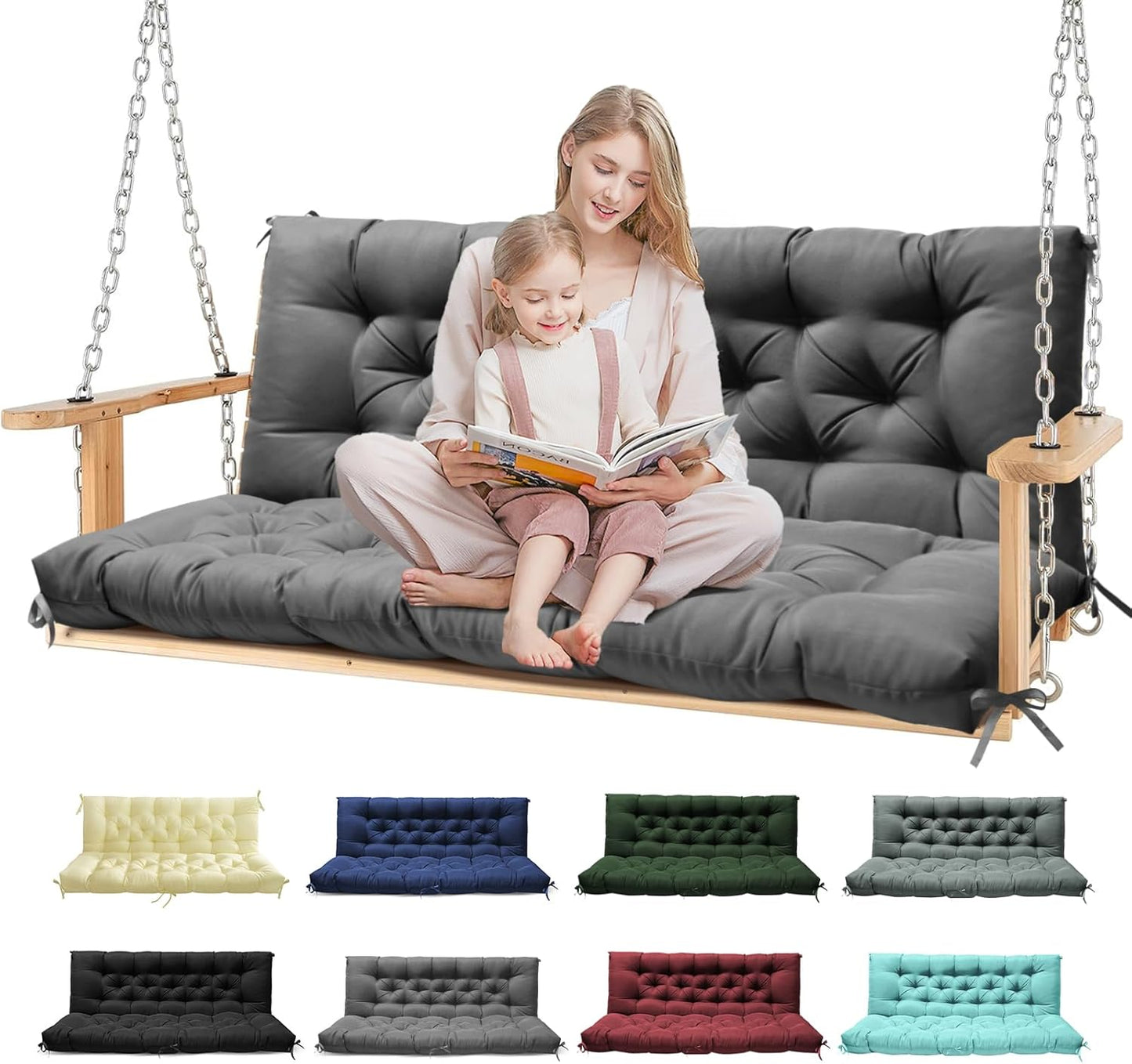 Porch Swing Cushions Waterproof for Outdoor Furniture Comfort