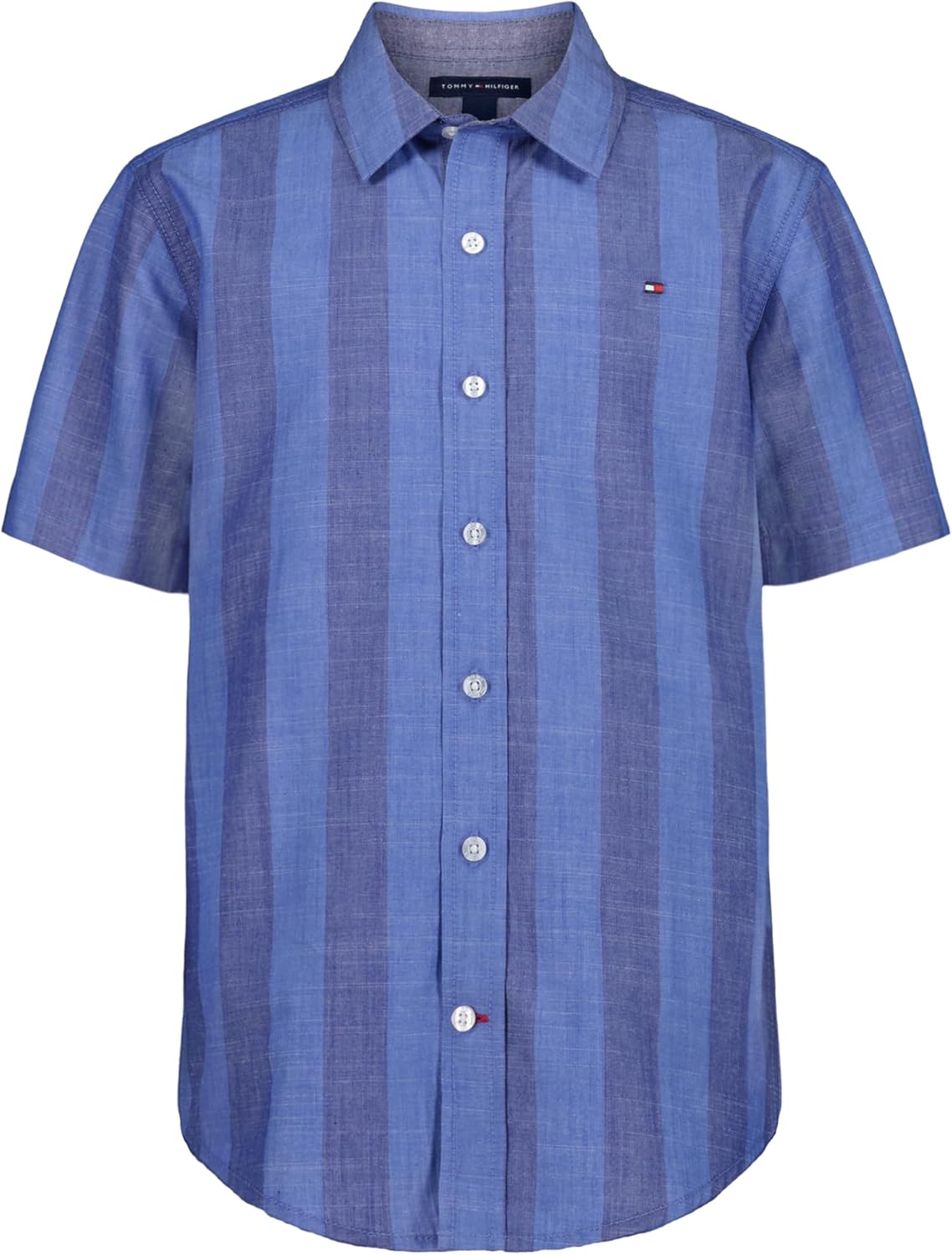 Tommy Hilfiger Boy's Short Sleeve Blue Skies Plaid Shirt Review