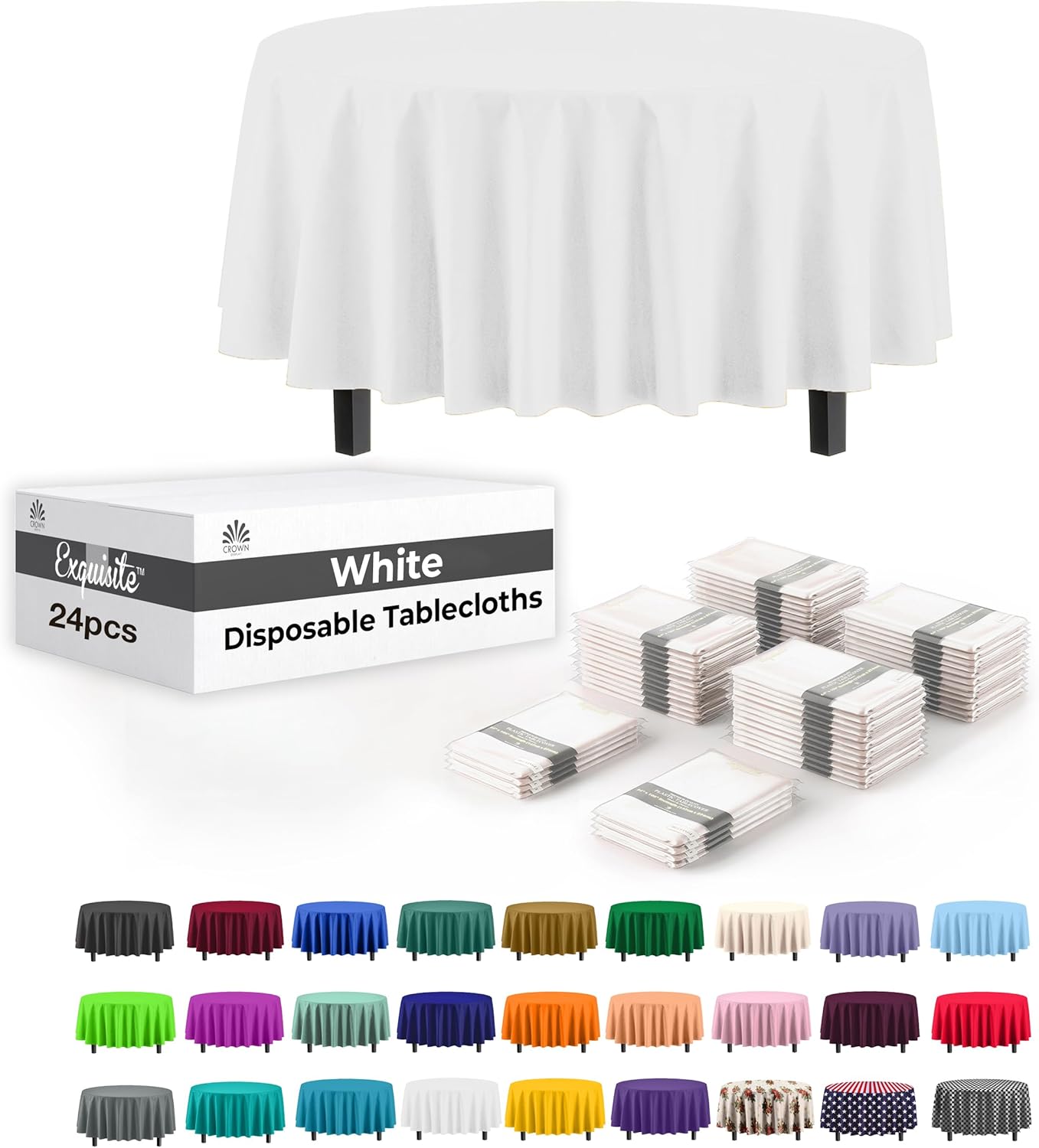 Premium Quality 84 Inch Round Plastic Tablecloths for Events