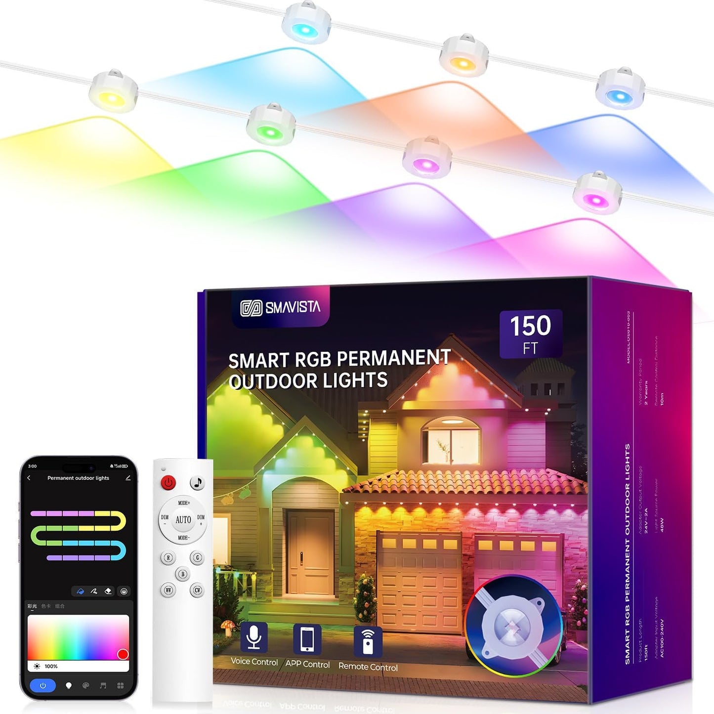 Smart Permanent Outdoor Lights for Year-Round Festivities