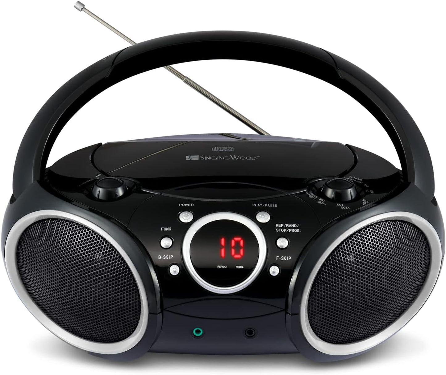 SINGING WOOD Portable CD Player Boombox with AM FM Radio