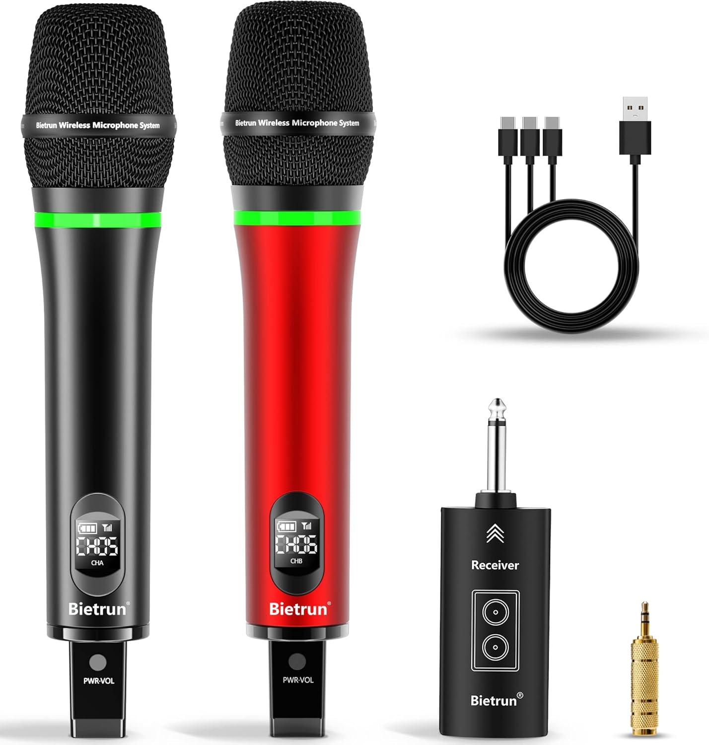 Bietrun Wireless Microphone for Karaoke and PA Systems