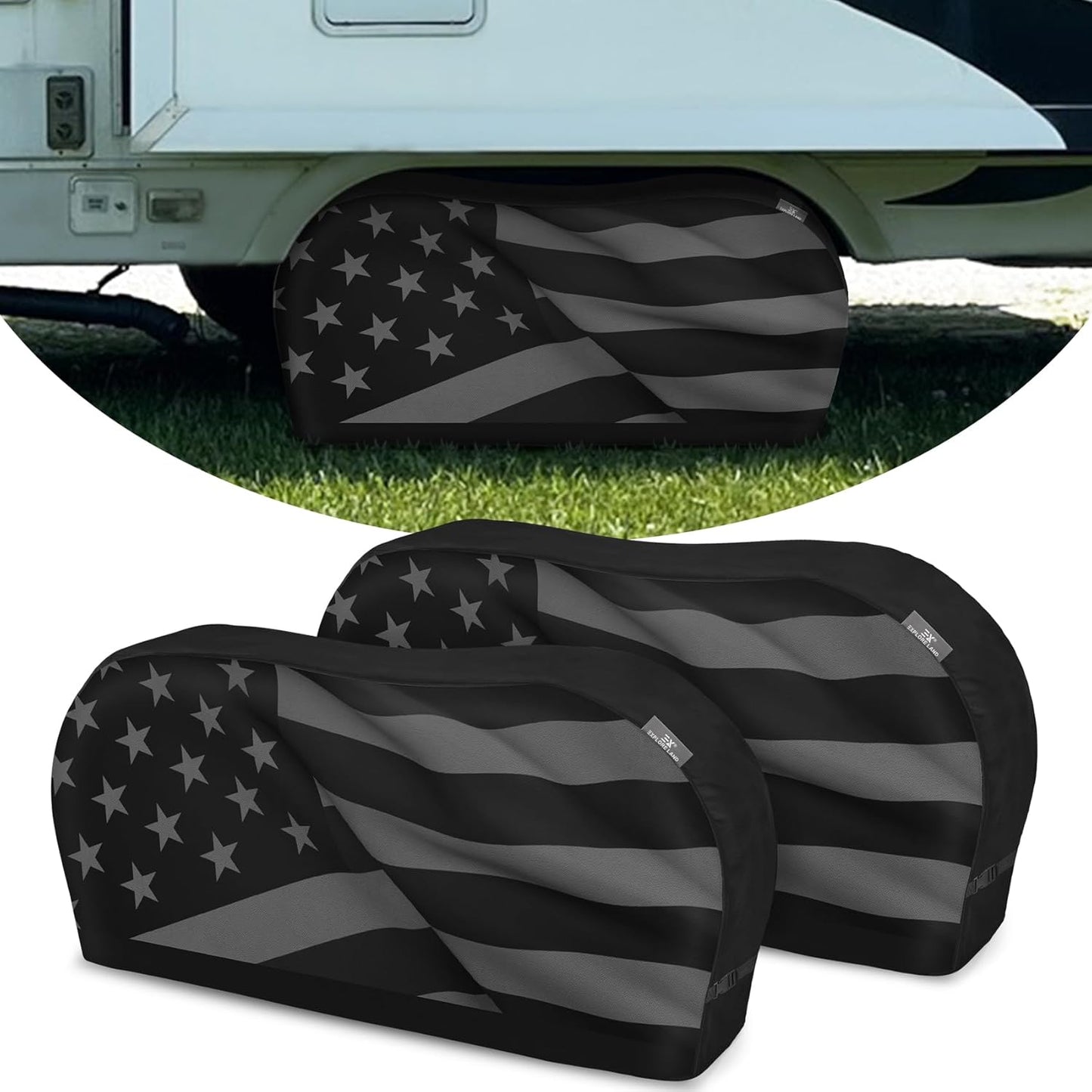 Explore Land Tough Dual Axle Tire Cover for Truck and SUV