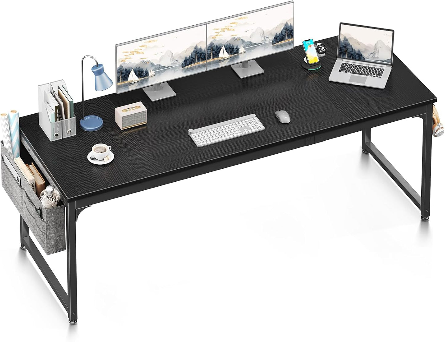 ODK 71 Large Black Computer Desk with Storage
