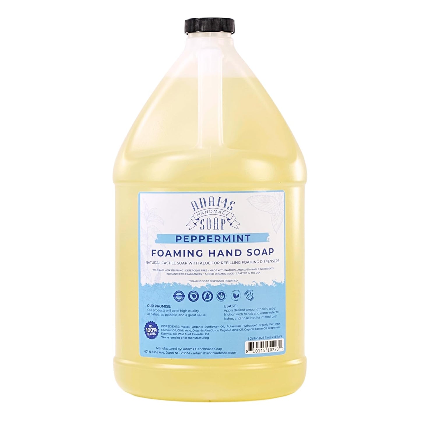 Adams Handmade Soap Liquid Foaming Soap 1 Gal - Peppermint Freshness