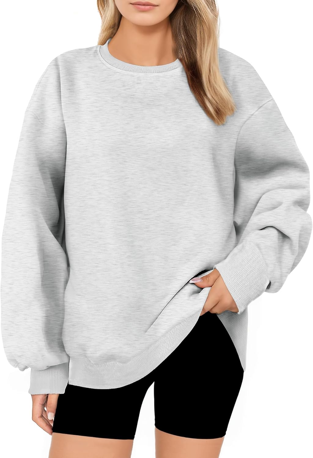 Cozy Oversized Crewneck Sweatshirt by ZENUTA
