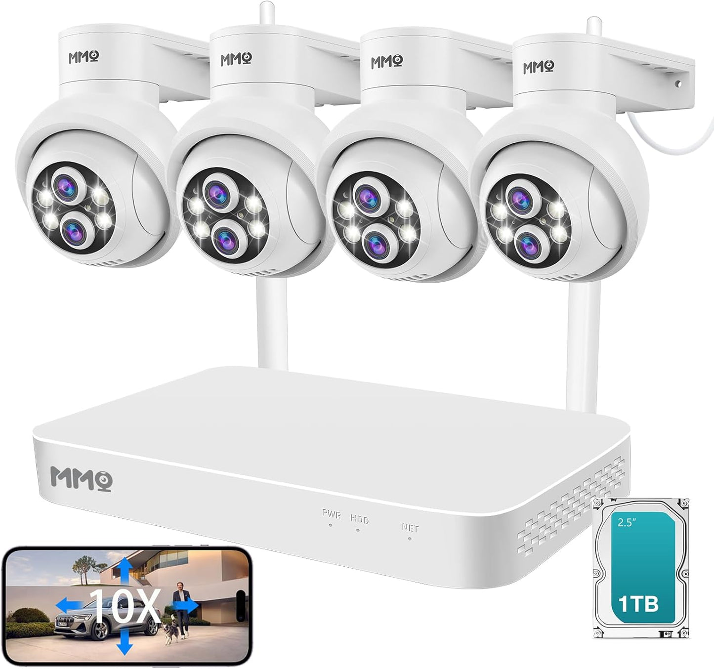 MMQ Auto Track 10x Hybrid Zoom Dual Lens WiFi Security Camera