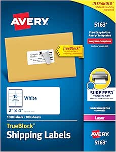 Avery Shipping Address Labels for Laser Printers, 1,000 Count
