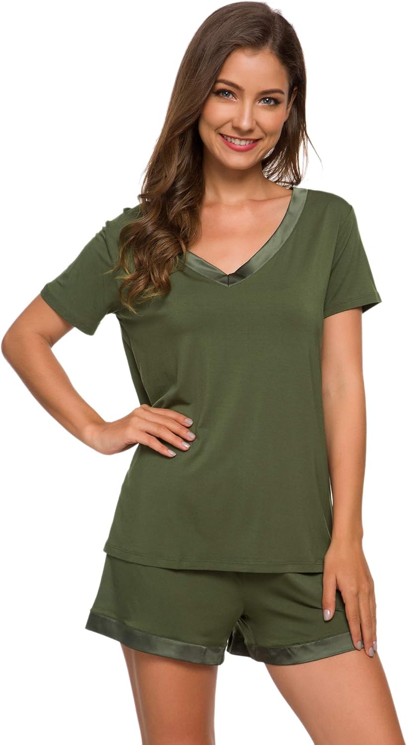 WiWi Viscose from Bamboo Pajamas Set for Women Soft and Comfy