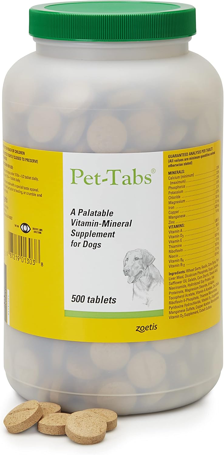 Pet-Tabs Multivitamin and Mineral Supplement for Dogs, 500 Count