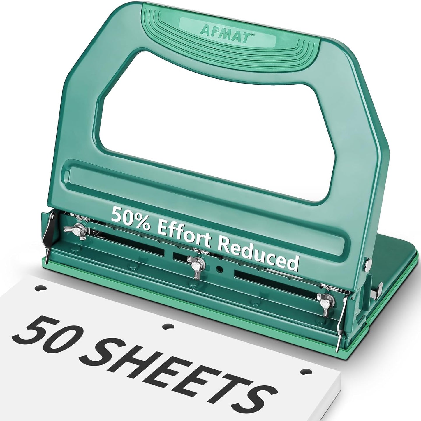AFMAT Heavy Duty 3 Hole Punch for Effortless Paper Punching