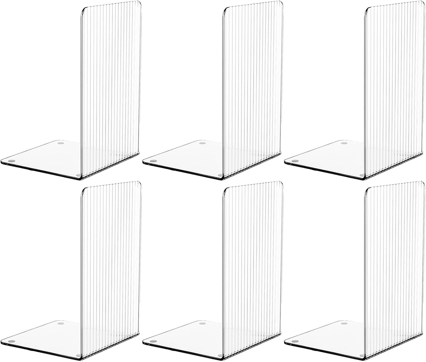 Non-Slip Clear Acrylic Bookends - Organize with Ease