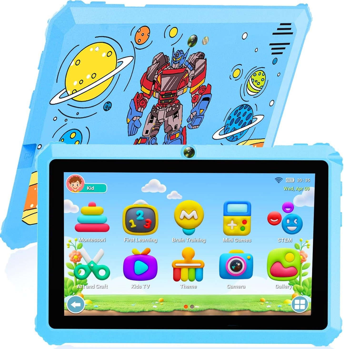 YINOCHE Kids Tablet 7in Android Tablet for Kids 3-7 with Case